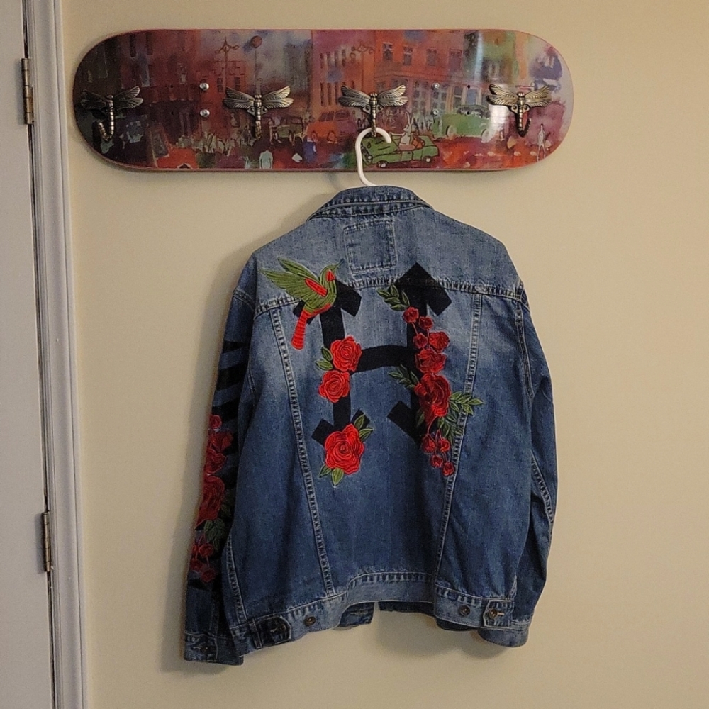 Hudson Jeans Embroidered Roses denim jacket